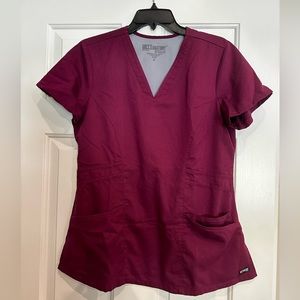 Greys anatomy magenta scrub top